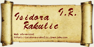 Isidora Rakulić vizit kartica